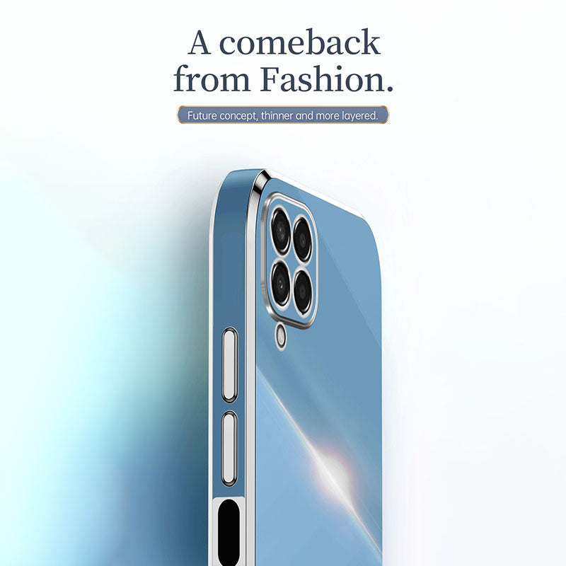 XINLI Phone Case for Samsung Galaxy M53 5G Electroplating Golden Edge Shockproof TPU Protective Cover XINLI Phone Case for Samsung Galaxy M53 5G Electroplating Golden Edge Shockproof TPU Protective Cover
